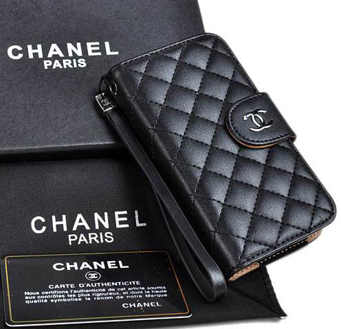 Classic chanel iphone x 8 7 6s plus cases napa wallet black