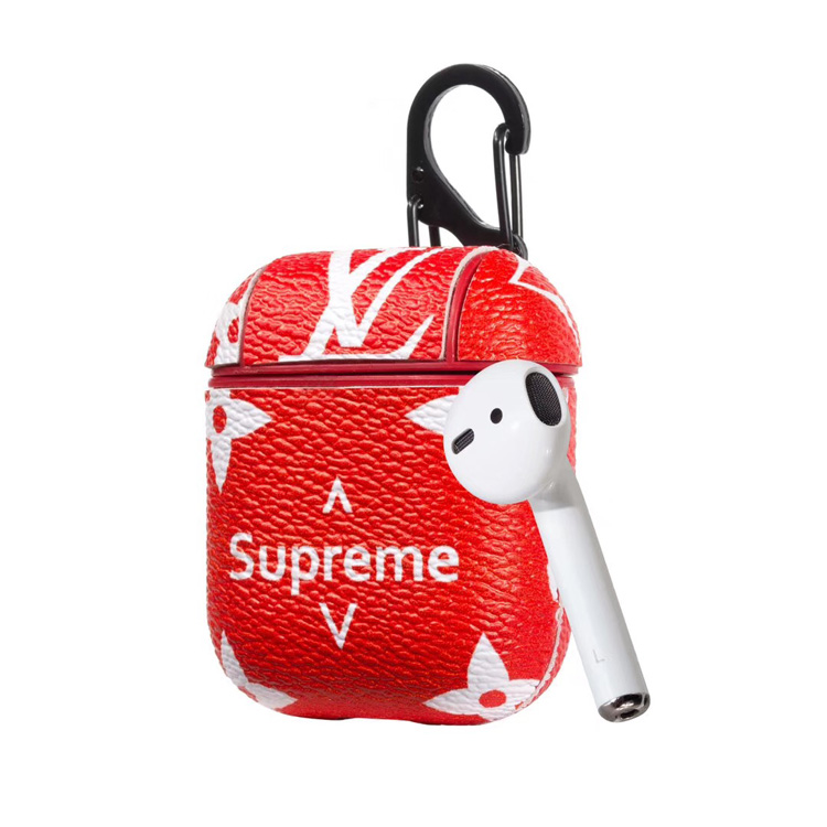 supreme airpods case cover red | Yescase Store