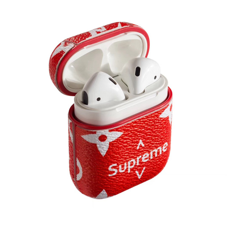 supreme airpods case cover red | Yescase Store