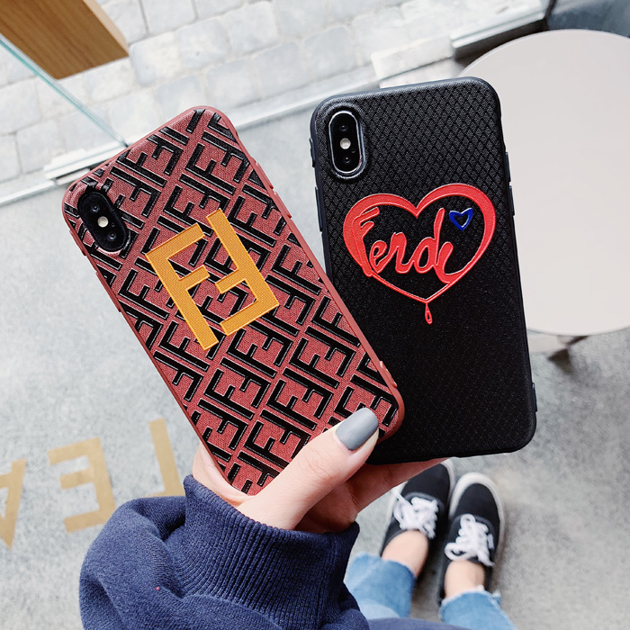 Fendi Quilted iPhone Case Emboss For iPhone XS iPhone 6 7 8 Plus Xr Xs Max