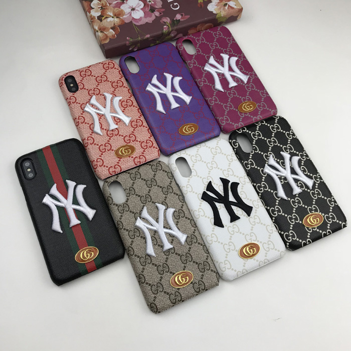 Gucci x NY Brown Phone Case For iPhone XS Max iPhone 6 7 8 Plus Xr X Xs Max