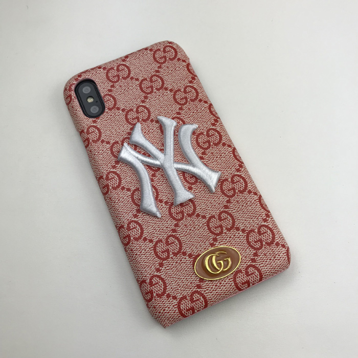 Gucci x NY Brown Phone Case For iPhone XS Max iPhone 6 7 8 Plus Xr X Xs