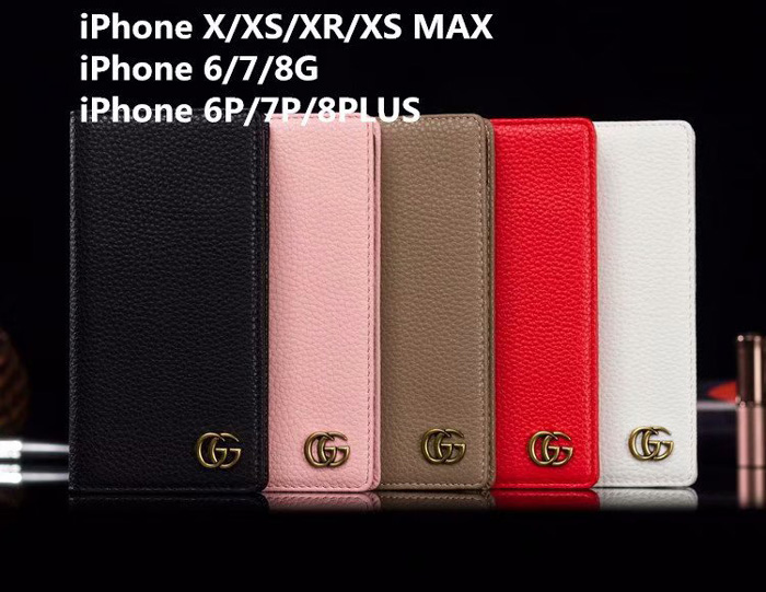Gucci Official Lychee Wallet Phone Case For iPhone XR iPhone 6 7 8 Plus Xr X Xs Max