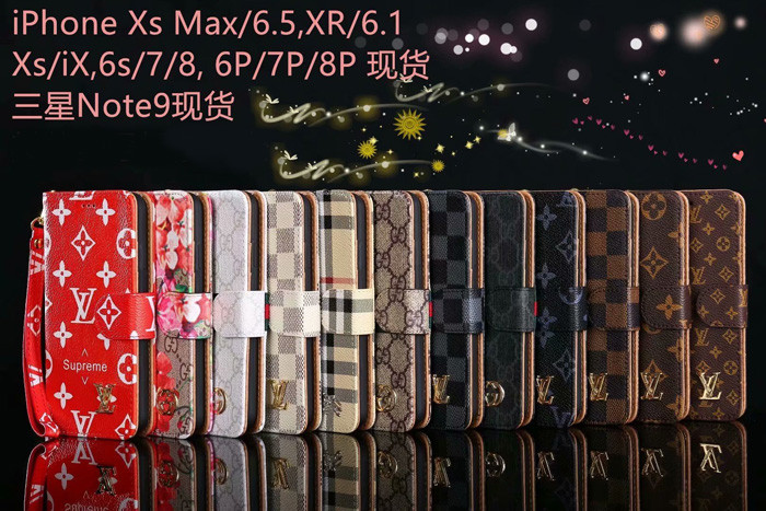 Classic Louis Vuitton Gucci Burberry Folio Case For iPhone 6 7 8 Plus Xr X Xs Max