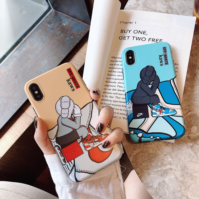 Off White x Kaws Doll Phone Case For iPhone 8 Plus iPhone 6 7 8 Plus Xr X Xs Max