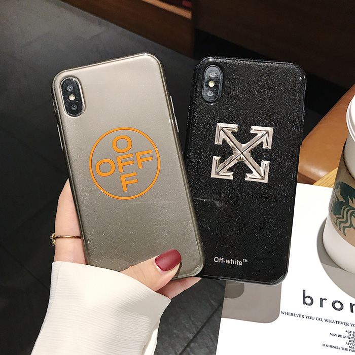 Off White Glitter Phone Case For iPhone XS Max iPhone 6 7 8 Plus Xr X Xs Max