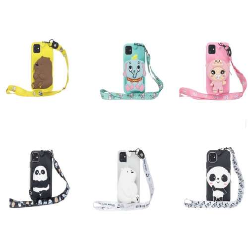 For iphone11 Max Pro cartoon bear leather case Huawei Samsung mobile Case