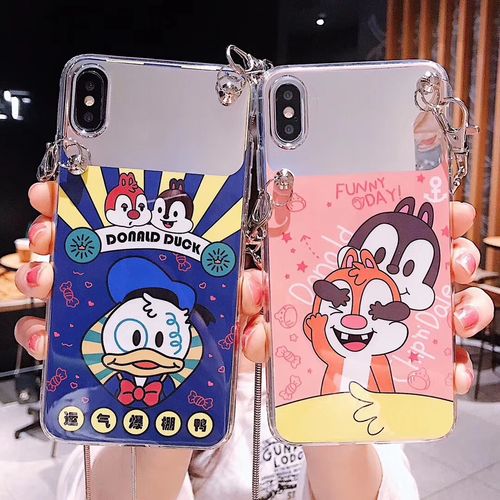 donald duck makeup mirror hanging chain phone case