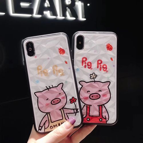 Couple Little Pigs Diamonds Rhombus Phone Cases
