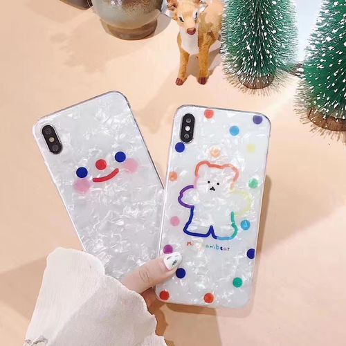 Wave point bear mobile phone case
