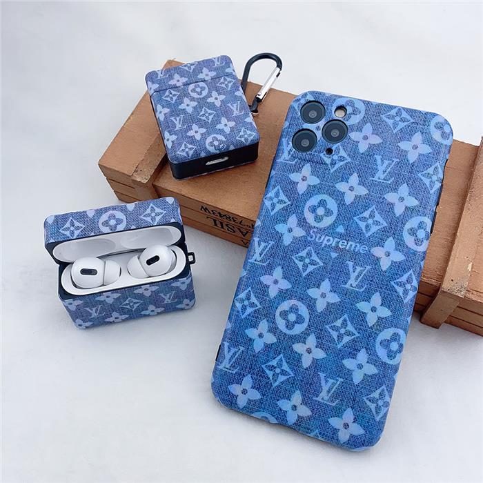 blue louis vuitton x supreme iphone 11 pro max case | Yescase Store