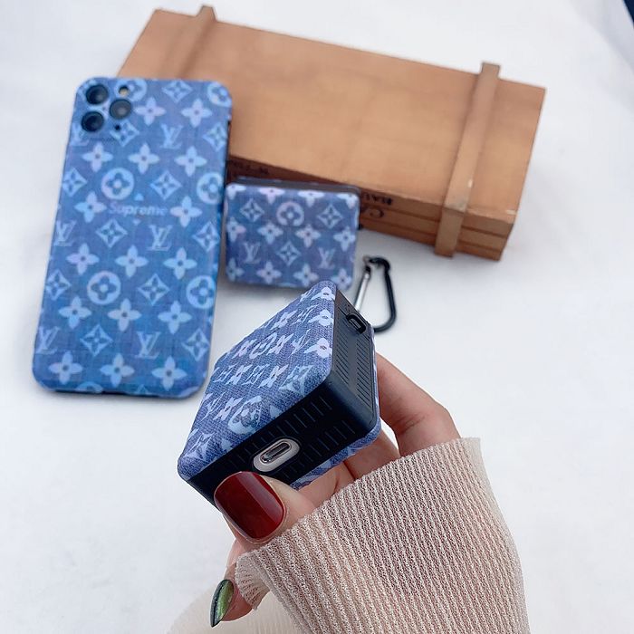 Blue LV Iphone Case & AirPod Case