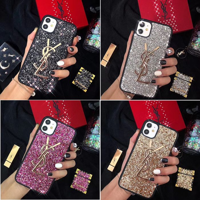 glitter bling YSL iphone 12 pro case cover 11 pro xs max 7 plus 