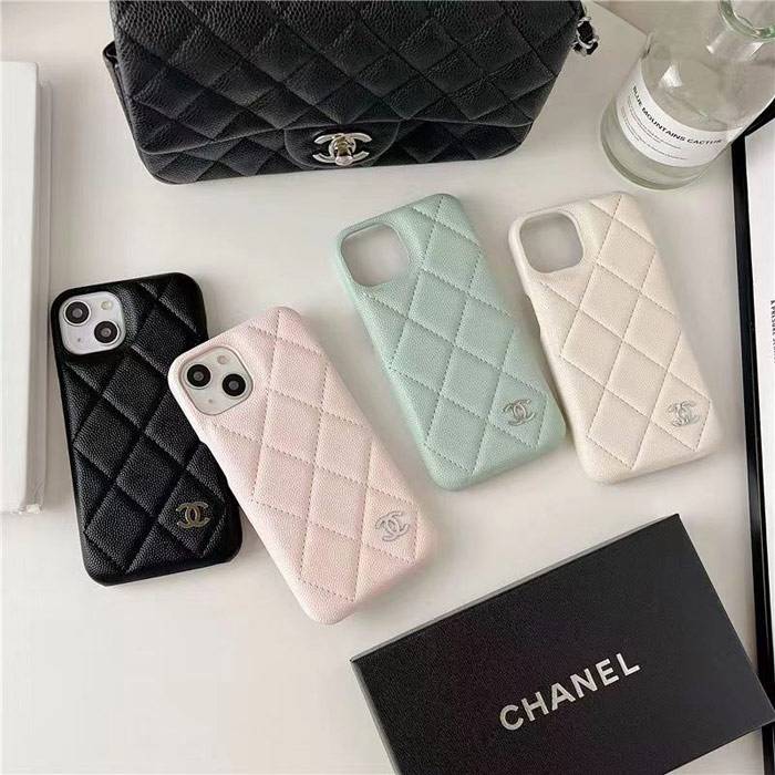 luxury leather chanel iphone 14 case iphone 13 12 11 case cover