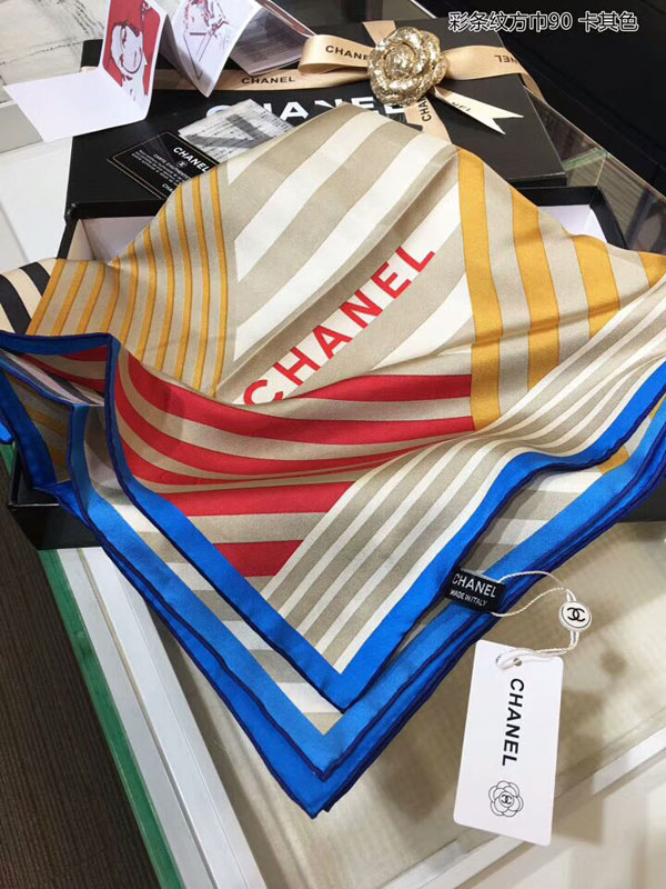 chanel color stripe scarf 2018 size:90*90cm | Yescase Store