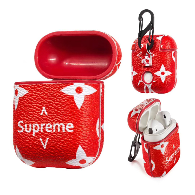 supreme airpods case cover red