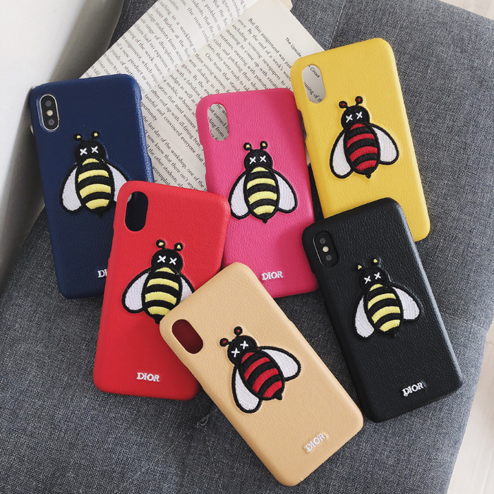 Dior 3D Embroidery Bee Phone Case For iPhone 7 Plus iPhone 6 7 8 Plus Xr X Xs Max