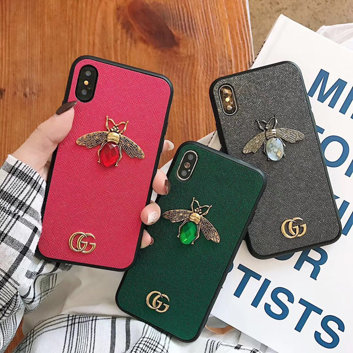 Gucci Bee Diamond Phone Case For iPhone XS iPhone 6 7 8 Plus Xr X Xs Max