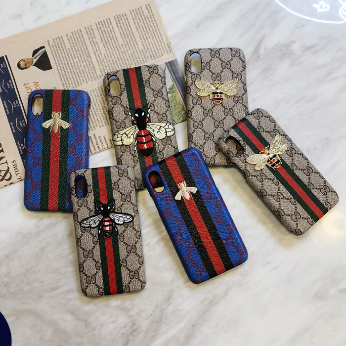 Gucci Bee Embroidery Phone Case For iPhone XS Max iPhone 6 7 8 Plus Xr X Xs Max