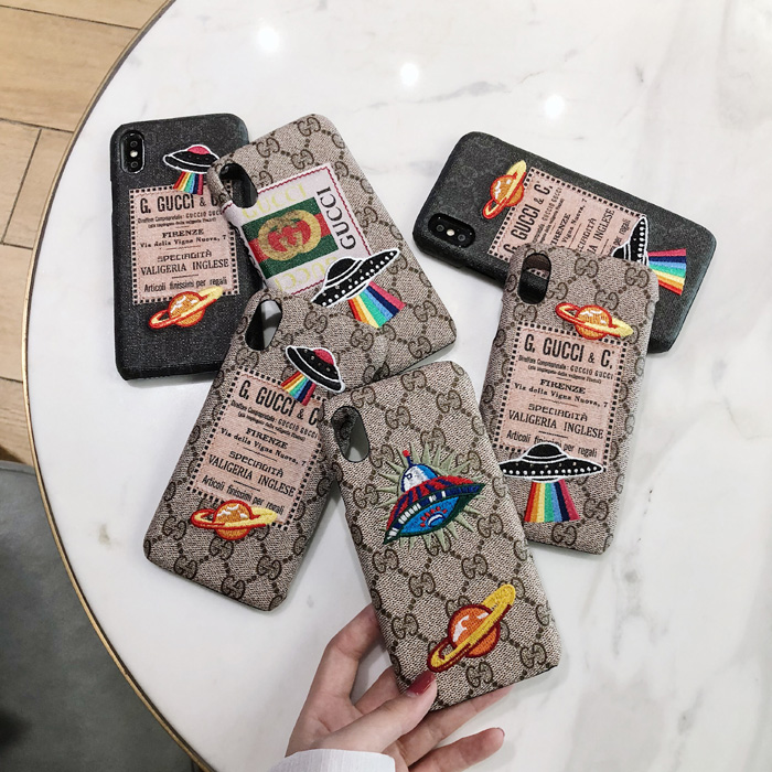 Gucci Universe Embroidery Phone Case For iPhone XS iPhone 6 7 8 Plus Xr X Xs Max