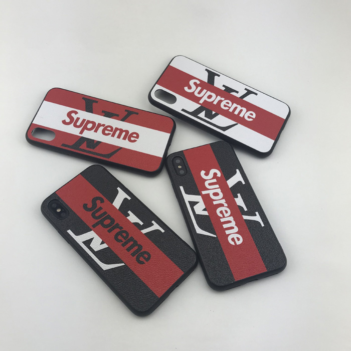 LV Supreme Back Stickers Phone Case For iPhone XS iPhone 6 7 8 Plus Xr X Xs Max