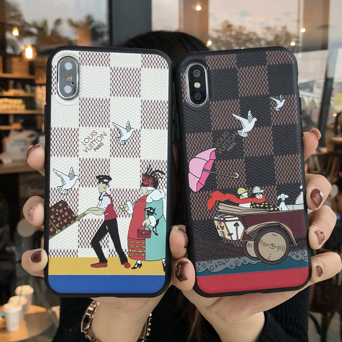 Louis Vuitton Cartoon Oil Painting Phone Case For iPhone XS iPhone 6 7 8 Plus Xr X Xs Max