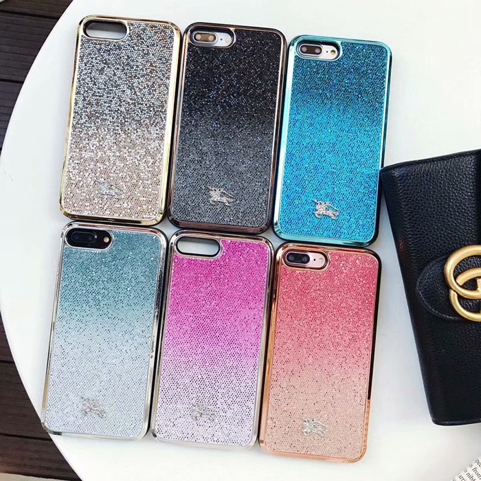 Burberry Glitter Phone Case For iPhone 7 Plus iPhone 6 7 8 Plus Xr X Xs Max