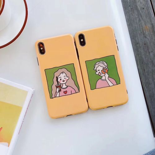 Couple boy girl scrub phone case