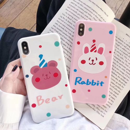 Cute bear rabbit Wave Point Phone Case