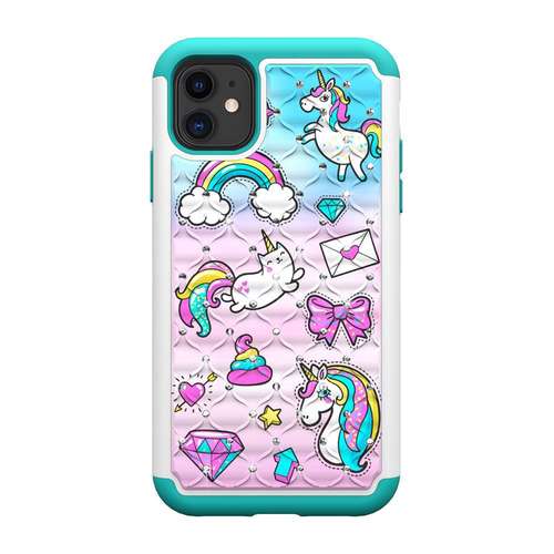 For Apple iPhone 11 Pro Max 5.8 6.1 Butterfly Cartoon + Drill Phone Case