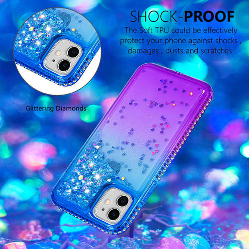 For Apple iphone11Pro Max 5.8 6.1 6.5 side drill + gradient quicksand Case