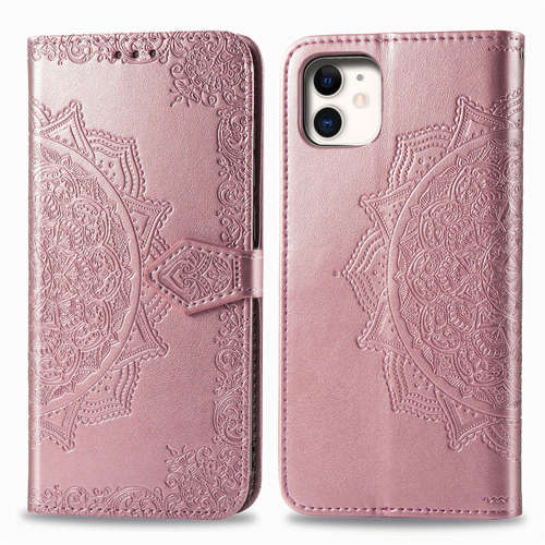 For Apple iphone11 Pro Max card wallet mandala embossed embossed leather case