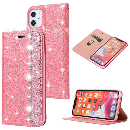 For Apple iphone11ProMax 5.8 6.1 glitter stitching drill case cover
