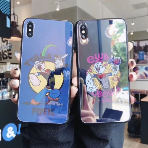 Cartoon popeye glass phone case