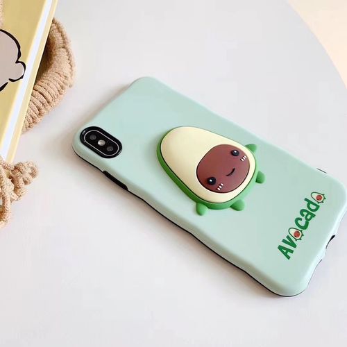 Silicone stereo cute avocado phone case