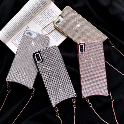 Electroplating Flash Diamond Chain Mobile Phone Case