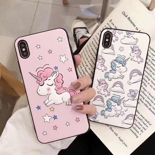 3D unicorn two-in-one skin phone case