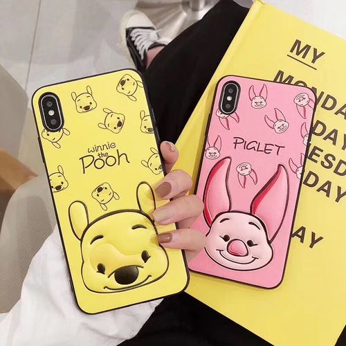 3D Winnie the Pooh Pijie Pig Two-in-one skin phone case