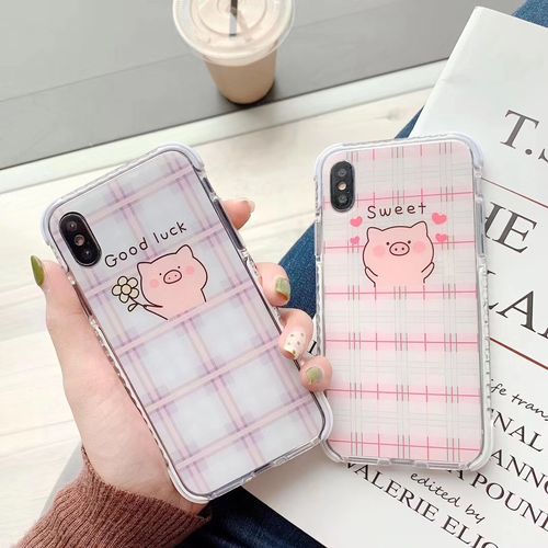 Good luck sweet pig Four corners anti-fall Mobile phone case