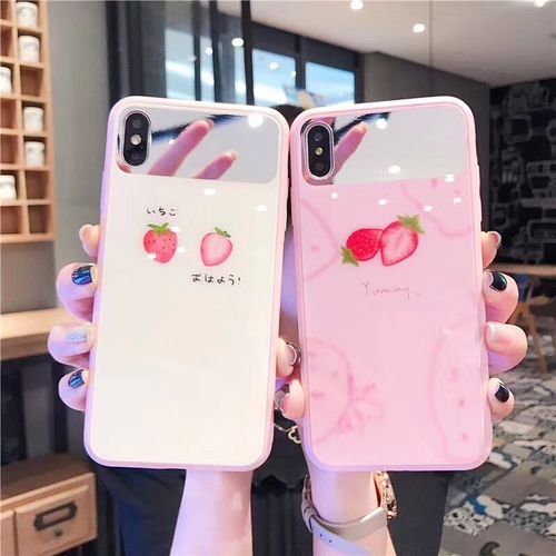 Strawberry Fruit Pink Mirror Phone Case