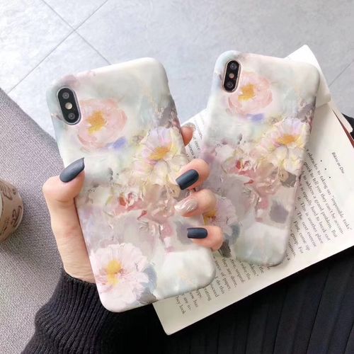 Oil painting flowers liquid silicone mobile phone case