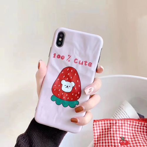 100% cute strawberry bear phone case