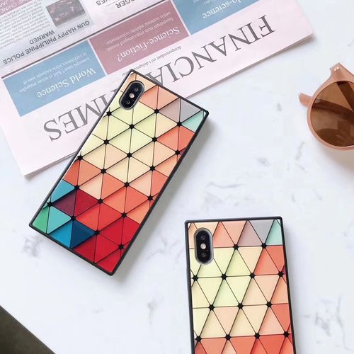 Rainbow Colorful Square Glass Phone Case