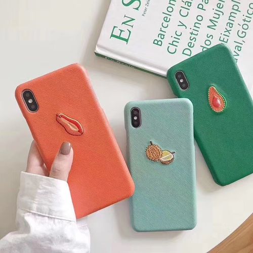 Embroidery fruit hard phone case