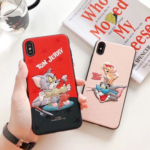 3D cat and mouse 2 in 1 skin phone case