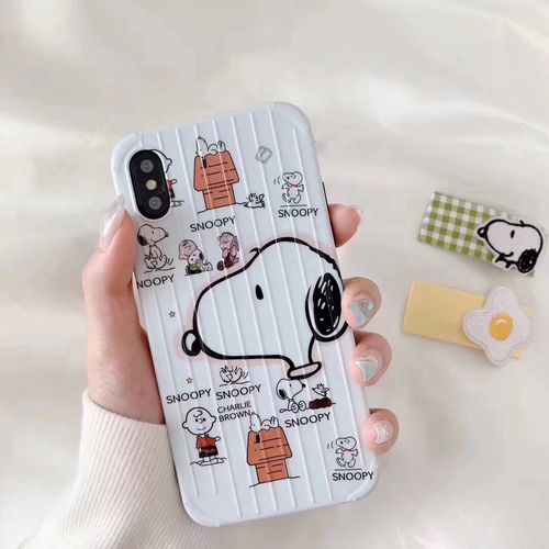 Snoopy suitcase on white background case