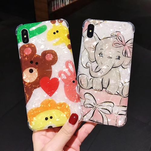 Xiaofei Elephant Cartoon Animal Four Corners Anti-fall Shellfish Phone Case