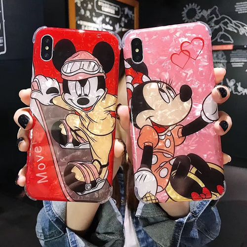 Skateboard Mickey Love Minnie Four Corners Anti-fall Shellfish Phone Case