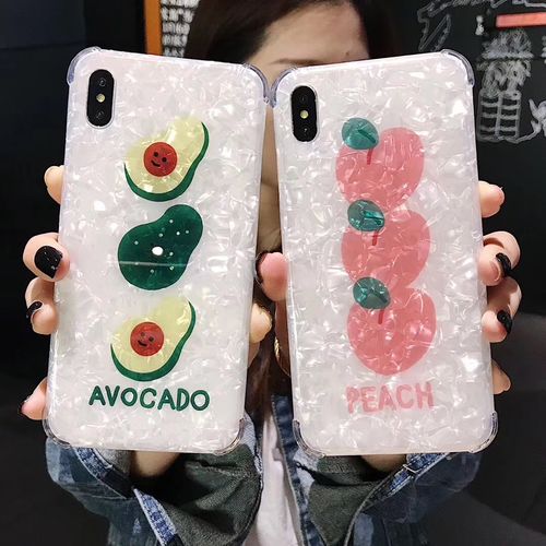 Avocado Peach Four Corners Anti-fall Shelly Phone Case