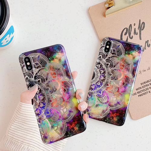 Electroplating mandala flower phone case